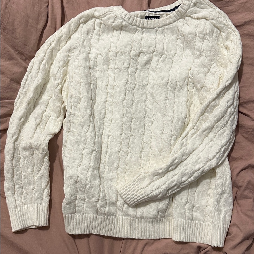 Land’s End Drifter cable knit cotton sweater